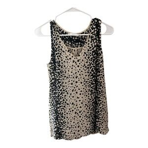 Vince Black and Cream Patterned animal print Tank Top Sz S